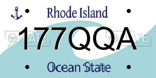 177QQA Rhode Island License Plate