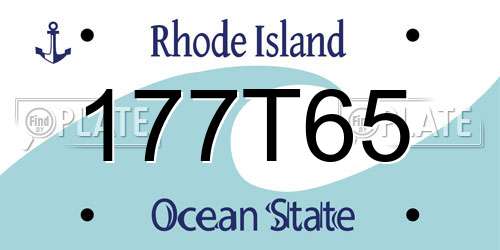 177T65 Rhode Island License Plate