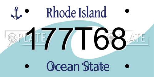 177T68 Rhode Island License Plate