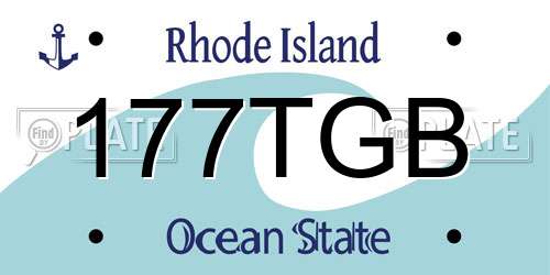 177TGB Rhode Island License Plate