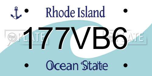 177VB6 Rhode Island License Plate
