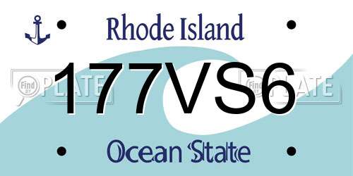177VS6 Rhode Island License Plate