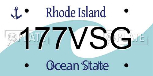 177VSG Rhode Island License Plate