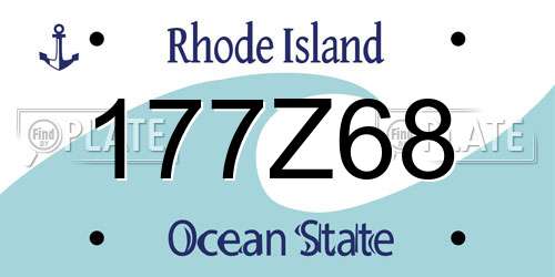 177Z68 Rhode Island License Plate