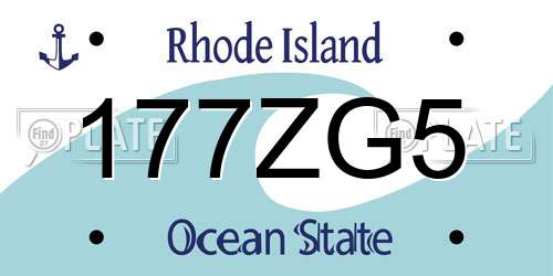 177ZG5 Rhode Island License Plate