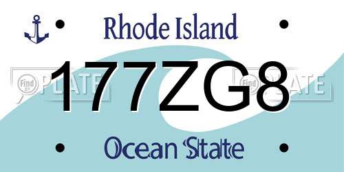 177ZG8 Rhode Island License Plate
