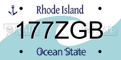 177ZGB Rhode Island License Plate