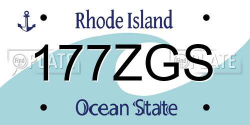 177ZGS Rhode Island License Plate