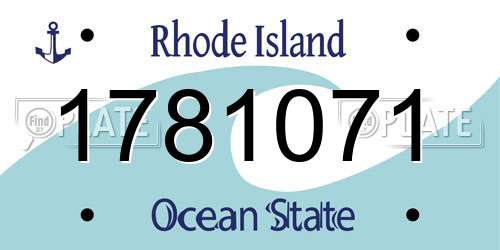 1781071 Rhode Island License Plate