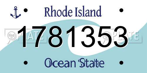 1781353 Rhode Island License Plate