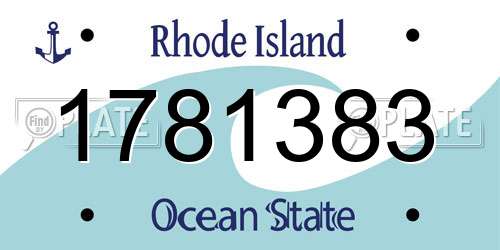 1781383 Rhode Island License Plate