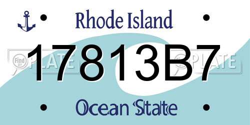 17813B7 Rhode Island License Plate