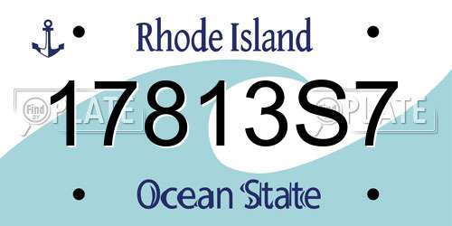 17813S7 Rhode Island License Plate