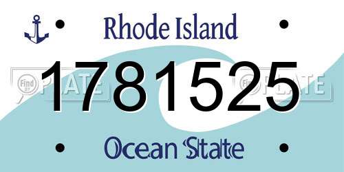 1781525 Rhode Island License Plate