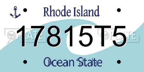 17815T5 Rhode Island License Plate
