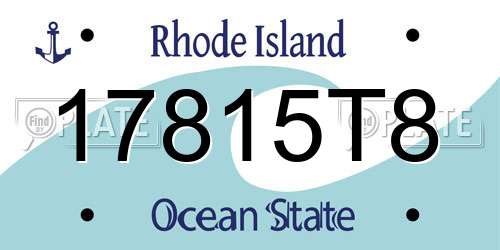 17815T8 Rhode Island License Plate