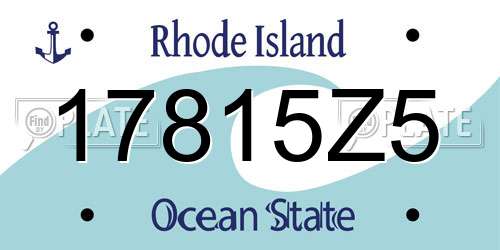 17815Z5 Rhode Island License Plate