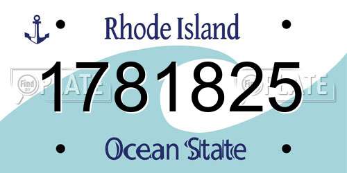 1781825 Rhode Island License Plate