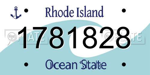 1781828 Rhode Island License Plate