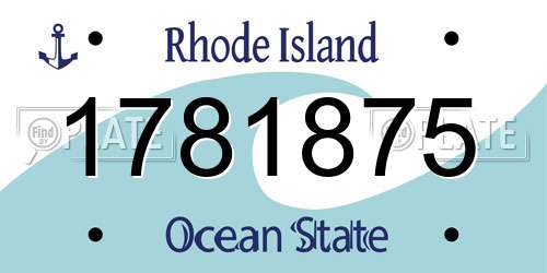 1781875 Rhode Island License Plate