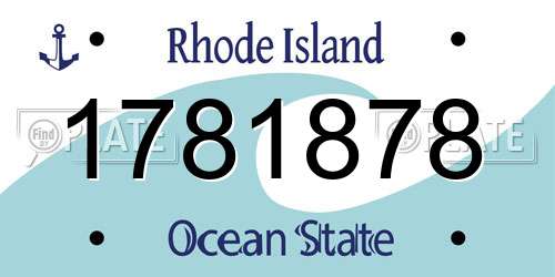 1781878 Rhode Island License Plate