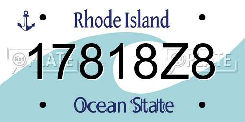 17818Z8 Rhode Island License Plate