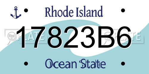 17823B6 Rhode Island License Plate