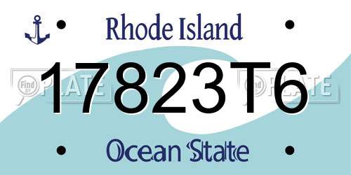 17823T6 Rhode Island License Plate