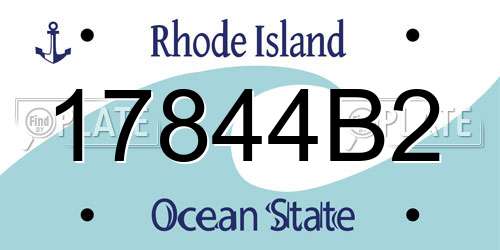 17844B2 Rhode Island License Plate