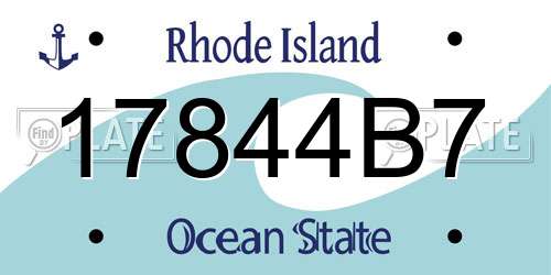 17844B7 Rhode Island License Plate