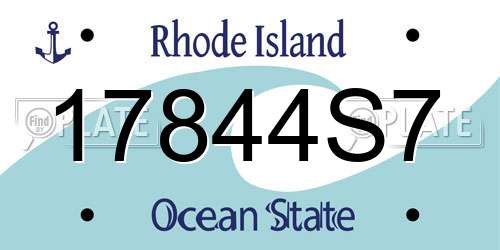 17844S7 Rhode Island License Plate