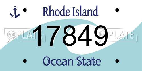 17849 Rhode Island License Plate