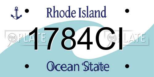 1784CI Rhode Island License Plate