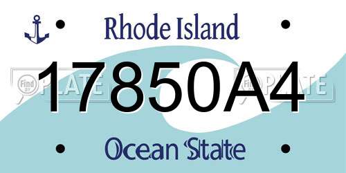 17850A4 Rhode Island License Plate
