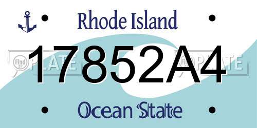 17852A4 Rhode Island License Plate