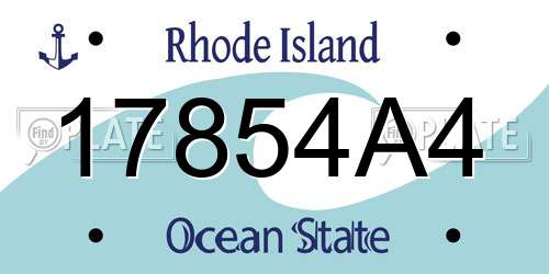 17854A4 Rhode Island License Plate
