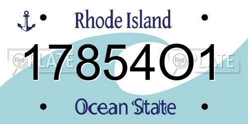 17854O1 Rhode Island License Plate