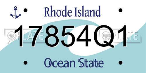 17854Q1 Rhode Island License Plate