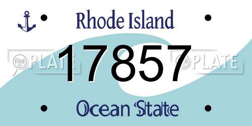 17857 Rhode Island License Plate