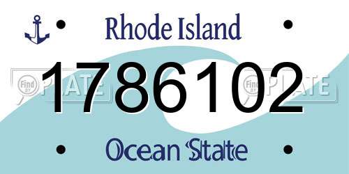1786102 Rhode Island License Plate