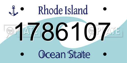 1786107 Rhode Island License Plate