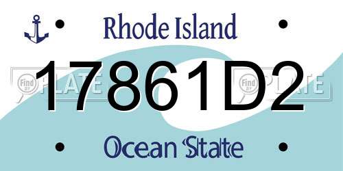 17861D2 Rhode Island License Plate
