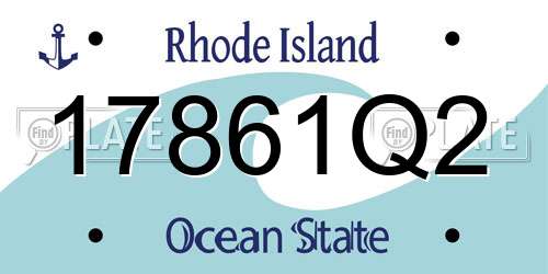 17861Q2 Rhode Island License Plate