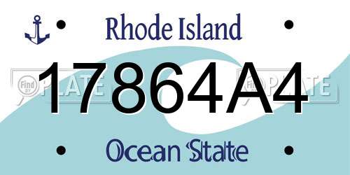 17864A4 Rhode Island License Plate