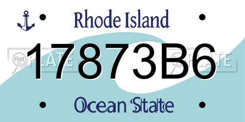 17873B6 Rhode Island License Plate