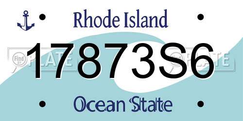 17873S6 Rhode Island License Plate