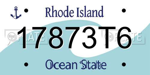 17873T6 Rhode Island License Plate