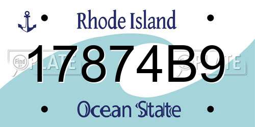 17874B9 Rhode Island License Plate