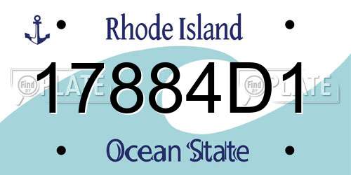 17884D1 Rhode Island License Plate
