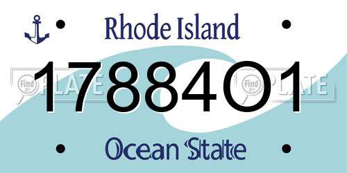 17884O1 Rhode Island License Plate